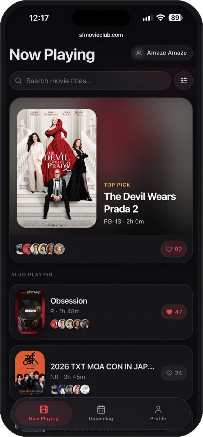 Vote on what's playing